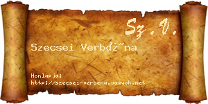 Szecsei Verbéna névjegykártya